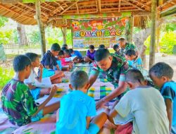Tanamkan Semangat Membaca, Prajurit Pos Silawan Sulap Lopo-Lopo Jadi Rumah Baca