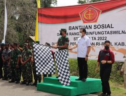 Pembinaan Fungsi Perbatasan Wilayah Nasional, Aster Panglima TNI Salurkan Ribuan Paket Sembako