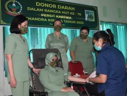 Persit KCK Koorcab Rem 161 PD IX/Udy Gelar Donor Darah Sambut HUT ke 76 Tahun 2022