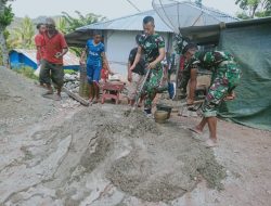 Bantu Pembangunan Rumah Warga Perbatasan, Satgas Yonif 743/PSY Ringankan Beban Masyarakat