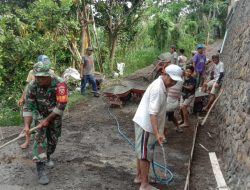 Capai 66.5 Persen, Karya Bakti TNI Bangun Jalan Rabat Beton di Karangasem Terus Dipercepat