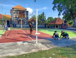 Finishing, Satgas TMMD Kodim Klungkung Cat Lapangan Voli