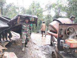 Hujan Tidak Mundurkan Langkah Prajurit dan Masyarakat Dalam Pra TMMD ke 114 Kodim 1619/Tabanan