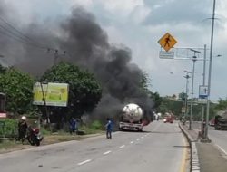 Nyaris Meledak, Truk Tangki Elpiji Terbakar di Jalur Pantura Subang
