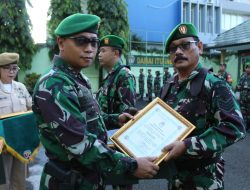 Dandim 1611/Badung Pimpin Upacara Bendera Dilanjutkan Acara Korp Raport Purna Tugas Prajurit