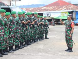 Siapkan Pengamanan Kunker Presiden RI, Dandim Tabanan Gelar Pasukan di Pasar Rakyat Baturiti
