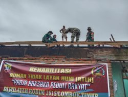 Meski Cuaca Tak Bersahabat, Kodim 1615/Lotim Terus Kebut Rehab RTLH