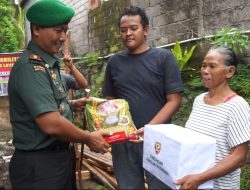 Tinjau Lokasi Rehab RTLH, Dandim 1617/Jembrana Juga Bagikan Sembako kepada Warga