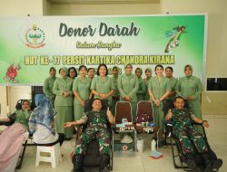 Sambut HUT Persit KCK ke 77, Persit Koorcab Rem 162 PD IX/Udayana Gelar Donor Darah