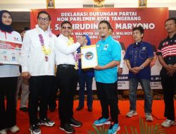 Pilkada Kota Tangerang 2024, Delapan Parpol Non Parlemen Deklarasi Dukung Sachrudin-Maryono