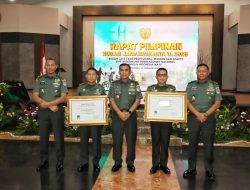 Korem 052/Wkr Kembali Raih Penghargaan WBK Pada Rapim Kodam Jaya
