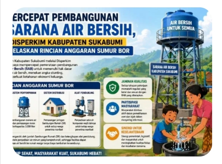 Disperkim Sukabumi Pastikan Anggaran Sumur Bor Sesuai RAB dan Kebutuhan Warga
